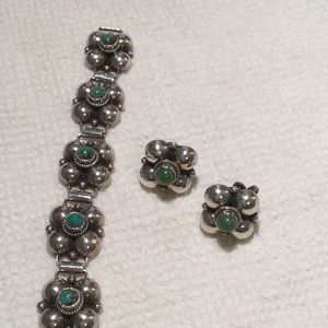 VTG Vintage Mexico Sterling Bracelet & Earrings